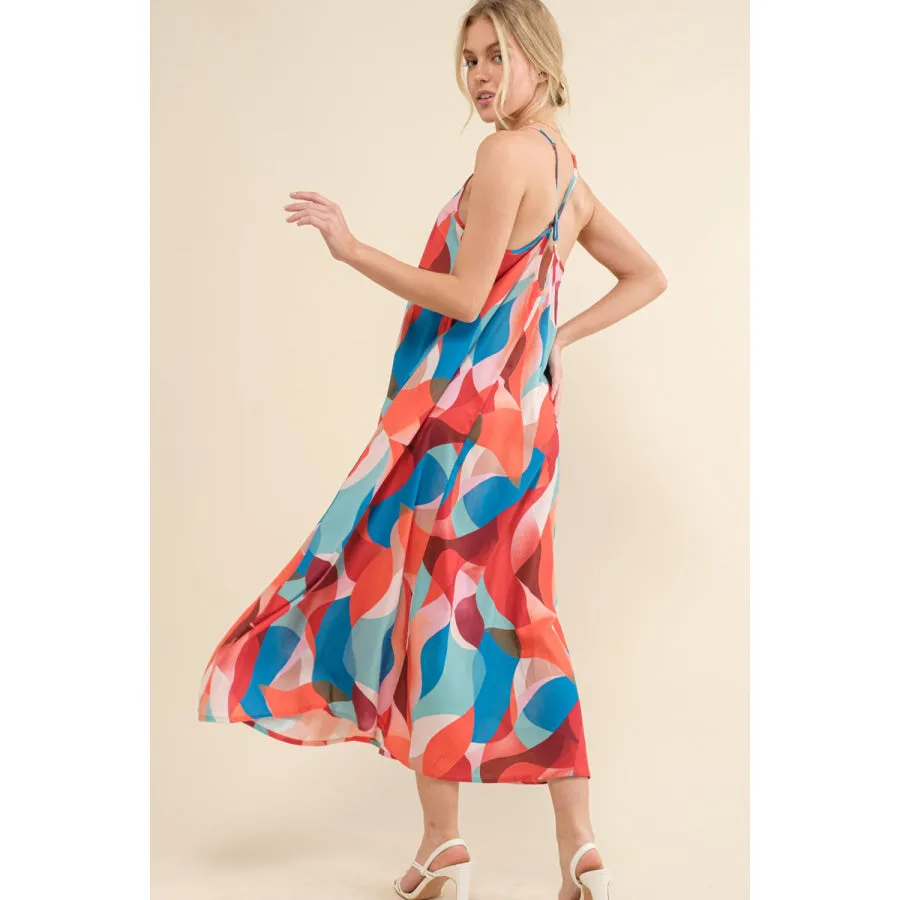 And the Why Printed Crisscross Back Cami Dress