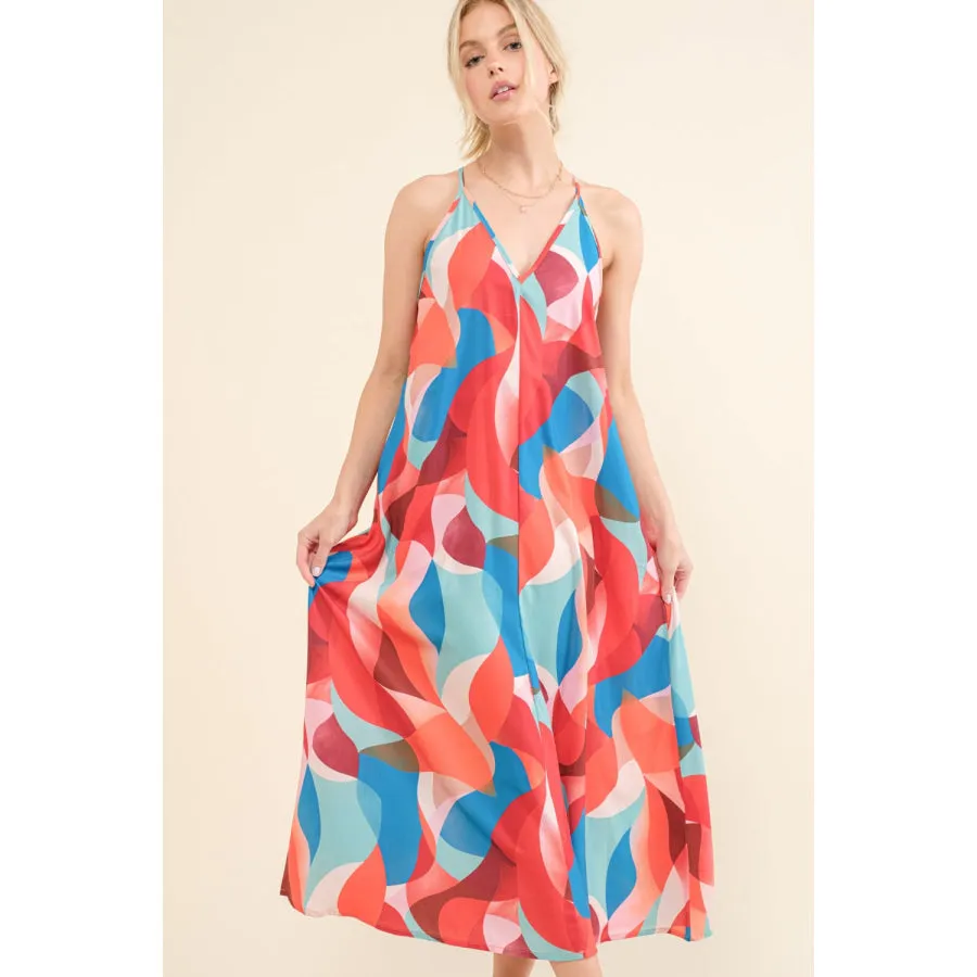And the Why Printed Crisscross Back Cami Dress