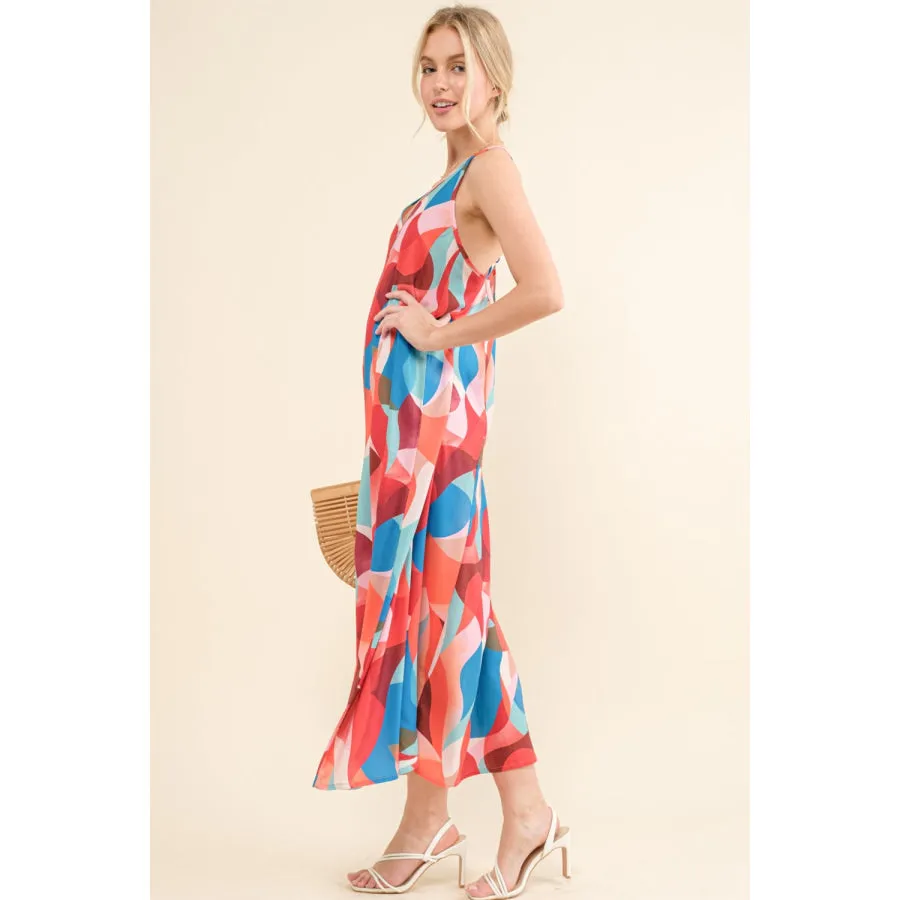 And the Why Printed Crisscross Back Cami Dress