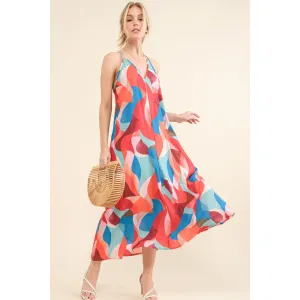 And the Why Printed Crisscross Back Cami Dress