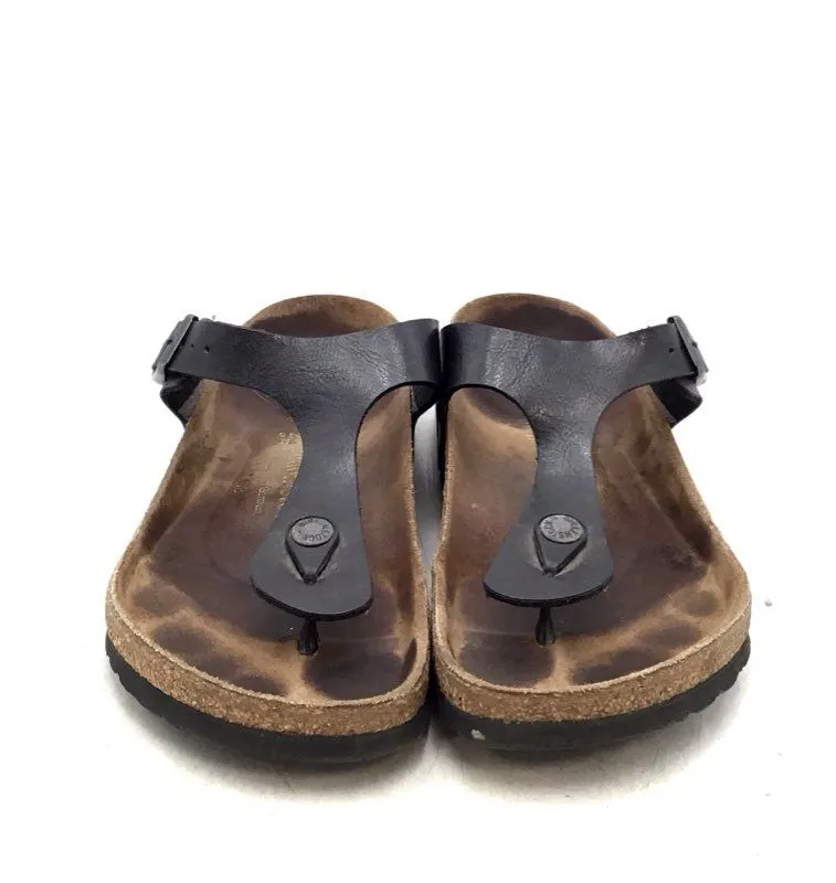 Birkenstock Women's Black Slip-On Thong Sandals - Size 8