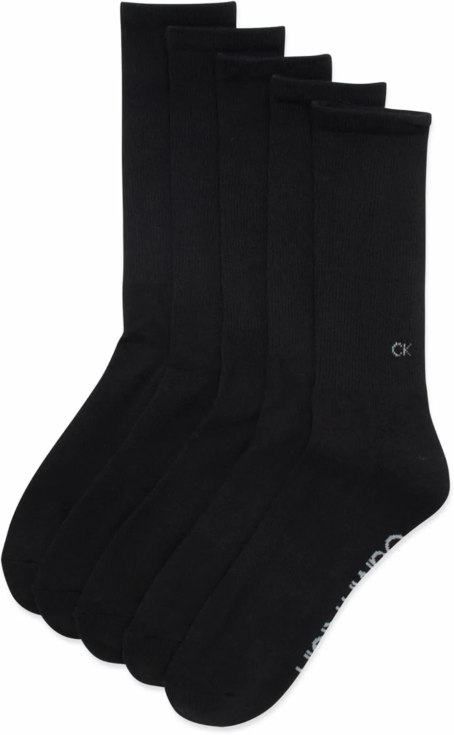 Calvin Klein Mens Crew Socks - 5 Pack Breathable Cushion Crew Athletic Mid-Calf Socks for Men for Running and Workout (7-12)