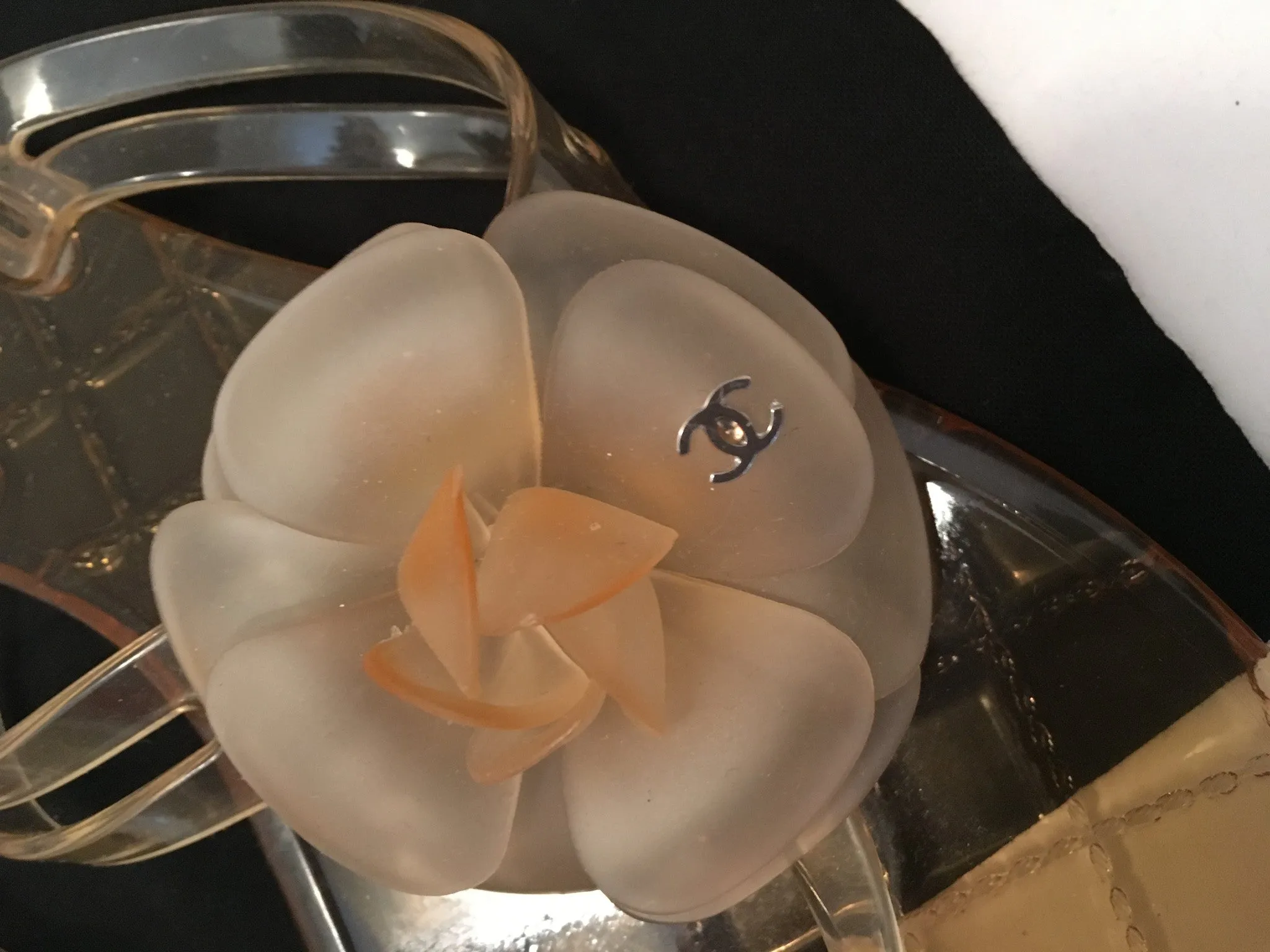 CHANEL CAMELLIA THONG SANDALS FLIP FLOPS SIZE 41 LADIES