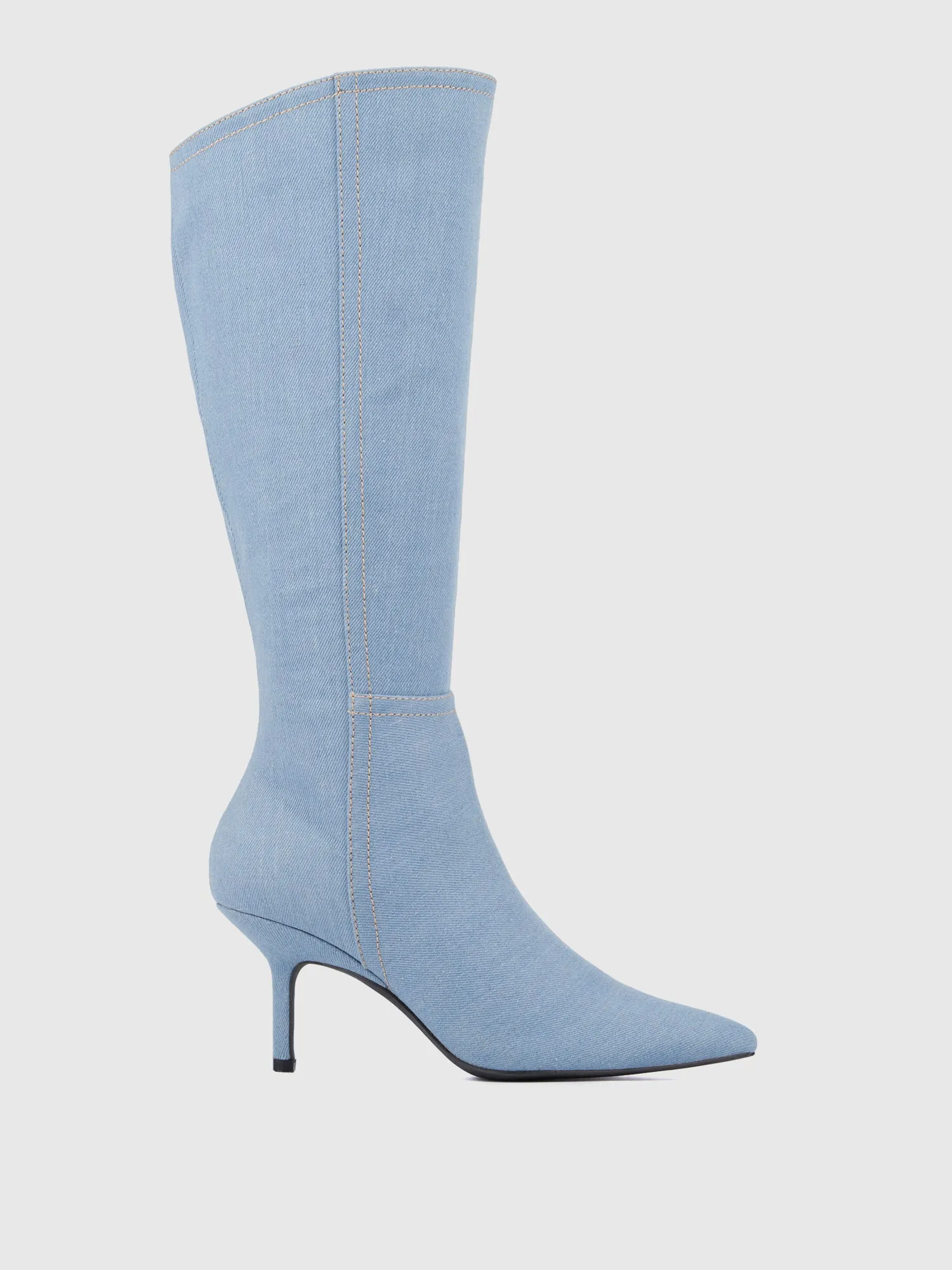 Denim Kitten Heel Boot