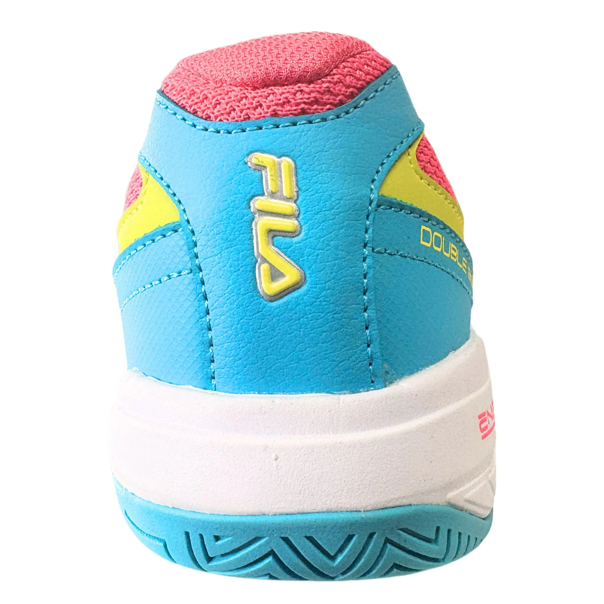Fila Women's 5PM00606 424 Double Bounce 3 Scuba Blue White Safety Yellow Pickleball Shoes