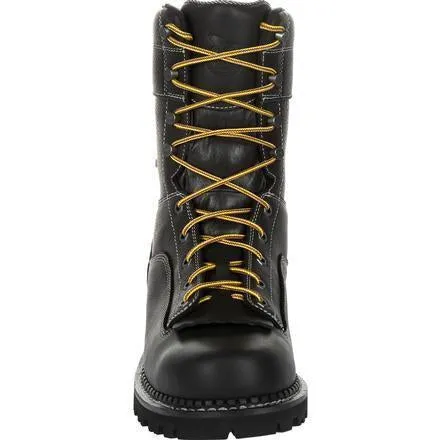 Georgia Men's Amp LT Logger 9" Composite Toe Waterproof Work Boot - Black - GB00272