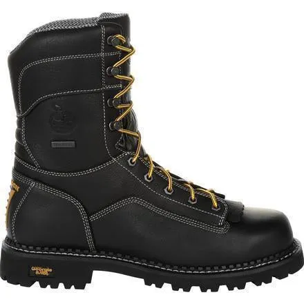 Georgia Men's Amp LT Logger 9" Composite Toe Waterproof Work Boot - Black - GB00272