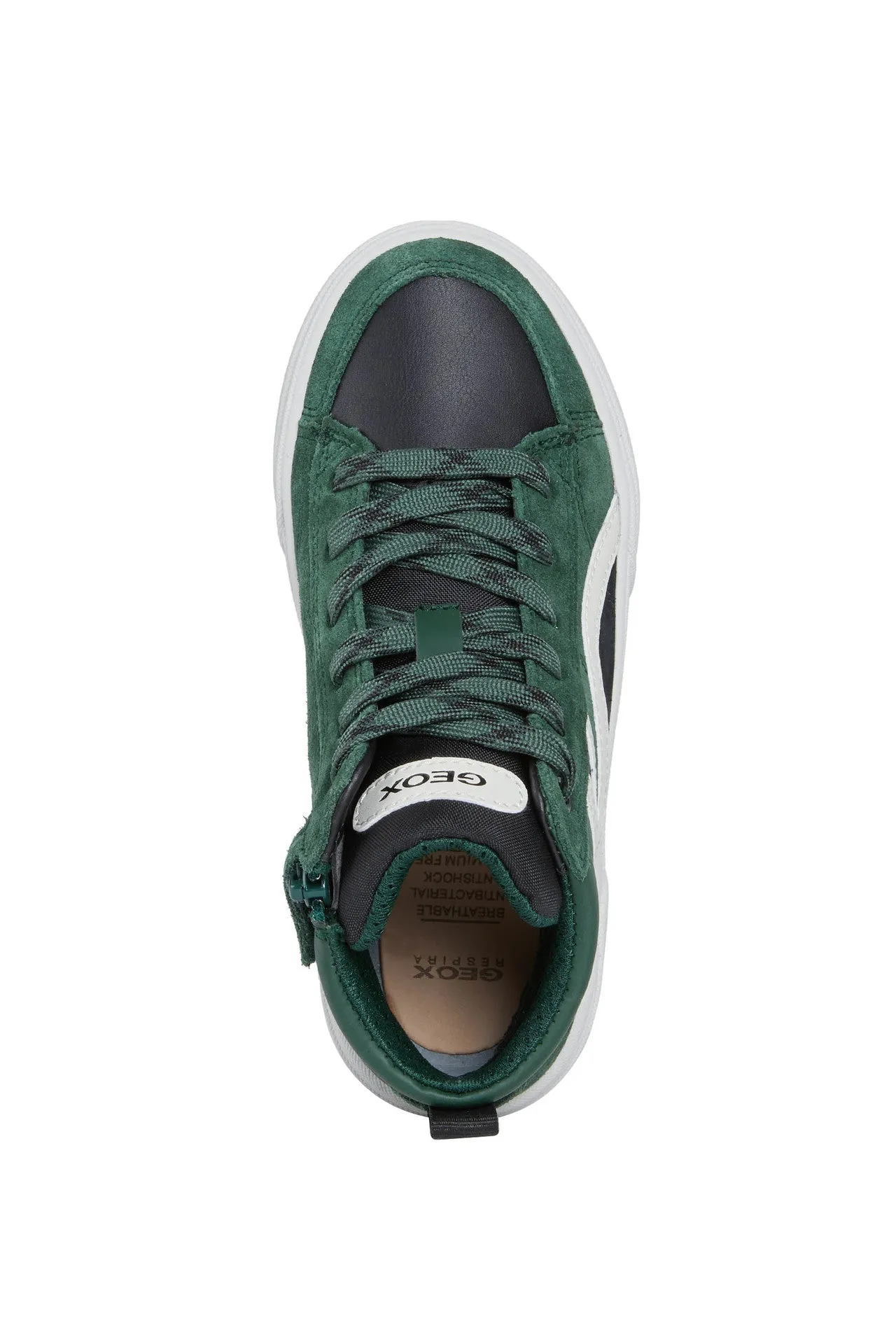 Geox Kids Trainers | Hi Top Weemble | Green & Black