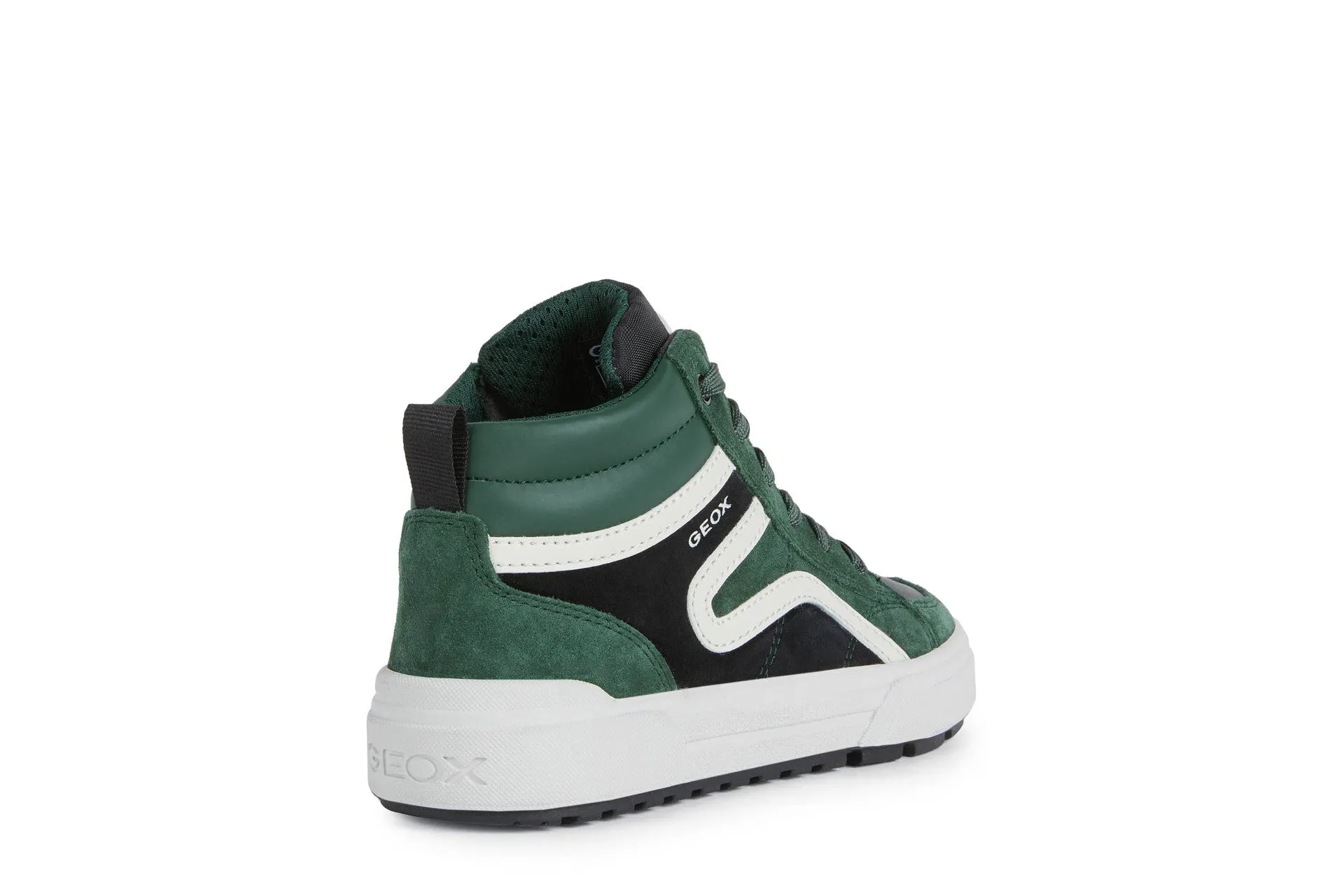 Geox Kids Trainers | Hi Top Weemble | Green & Black