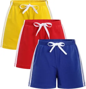 GFQLONG 5 Pack Toddler Boys Girls Cotton Athletic Running Shorts, Kids Summer Casual Fashion Soccer Shorts