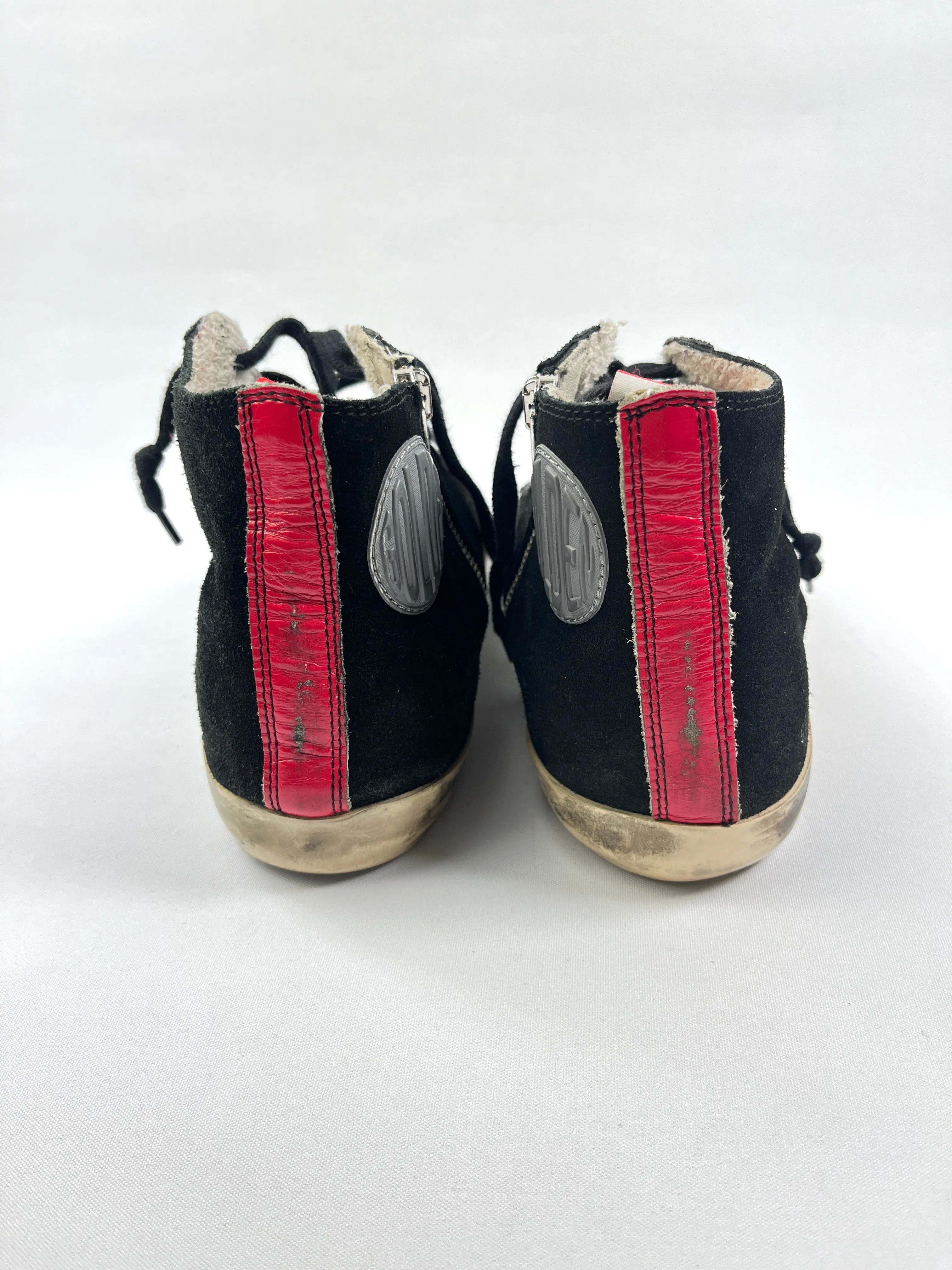 GOLDEN GOOSE - FRANCY HIGH TOP SNEAKER IN BLACK SUEDE - SZ 38