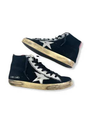 GOLDEN GOOSE - FRANCY HIGH TOP SNEAKER IN BLACK SUEDE - SZ 38