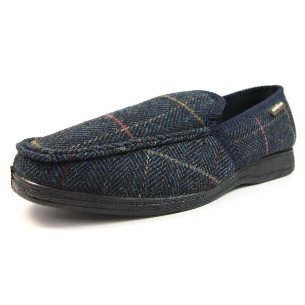 Goodyear Eisenhower KMG137 Mens Navy Textile Slip On Slippers