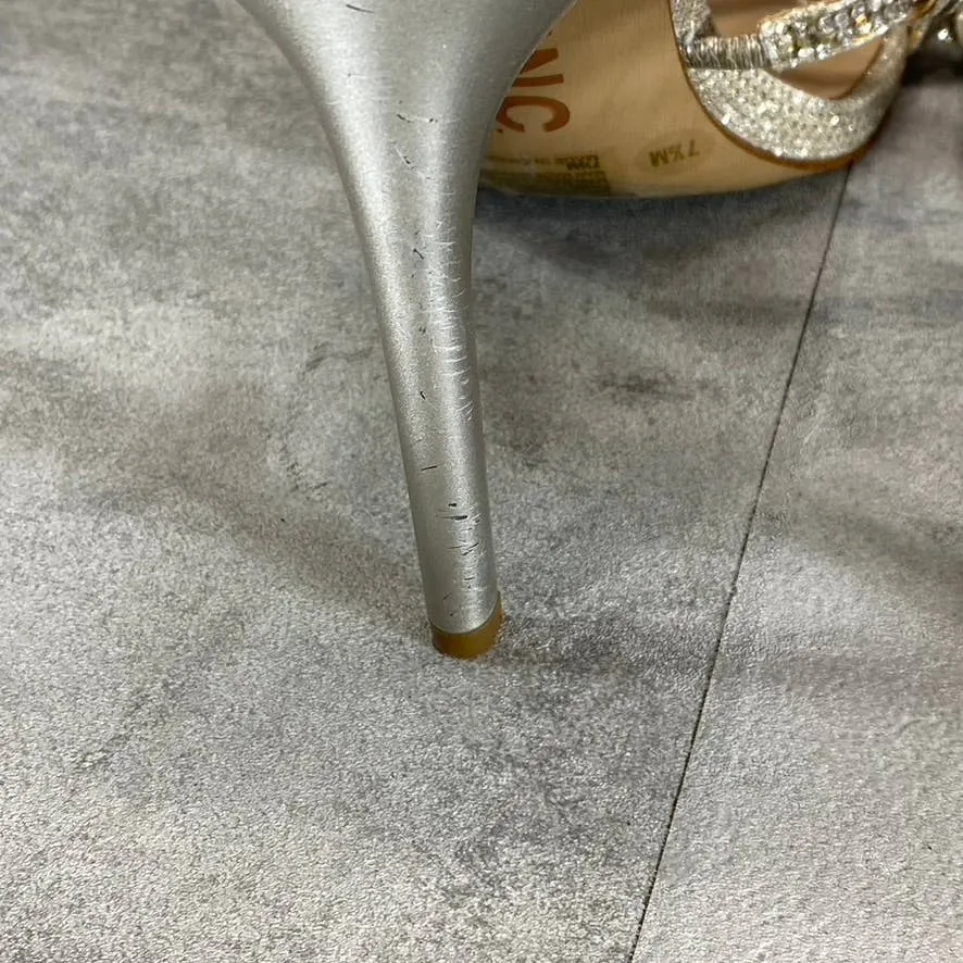 INC INTERNATIONAL CONCEPTS Women's Champagne Crystal Arti Strappy Sandals SZ 7.5