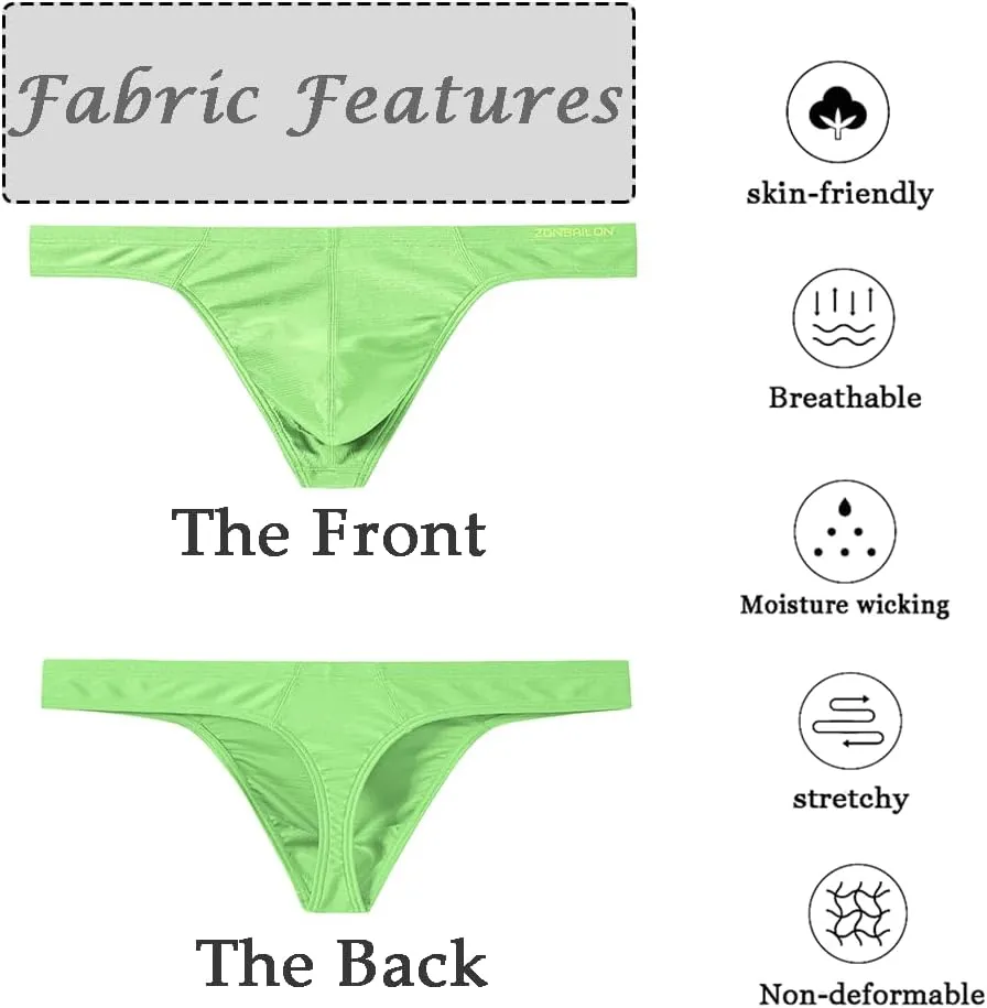 JINSHI Men's Thong Underwear Sexy Ice Silk Glossy G String Male Athletic Thongs T Back For Men Bikini Briefs