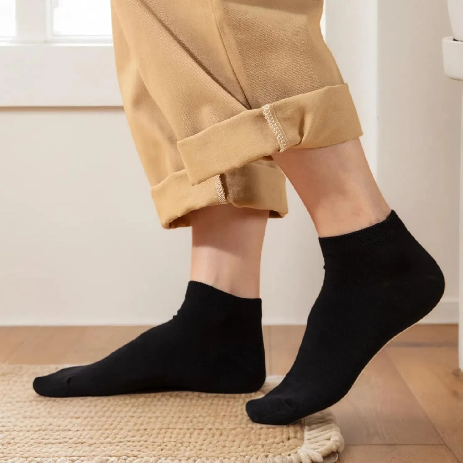 Losa Kute 6 Pairs Mens Ankle Socks Cotton Low Cut Socks for men 9-11 10-13