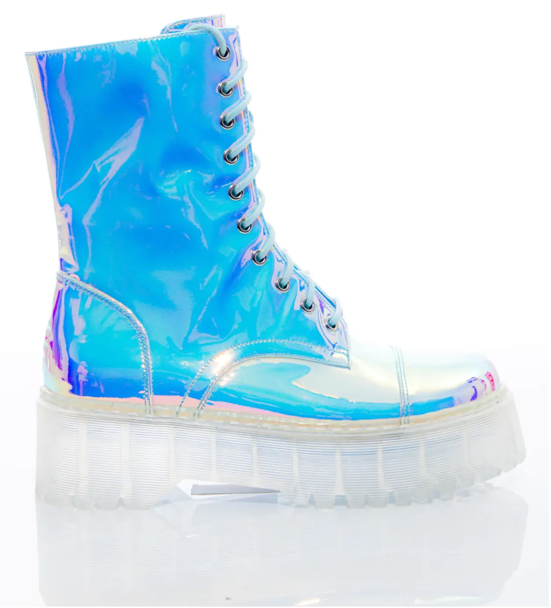 Multi Color Iridescent Combat Boots