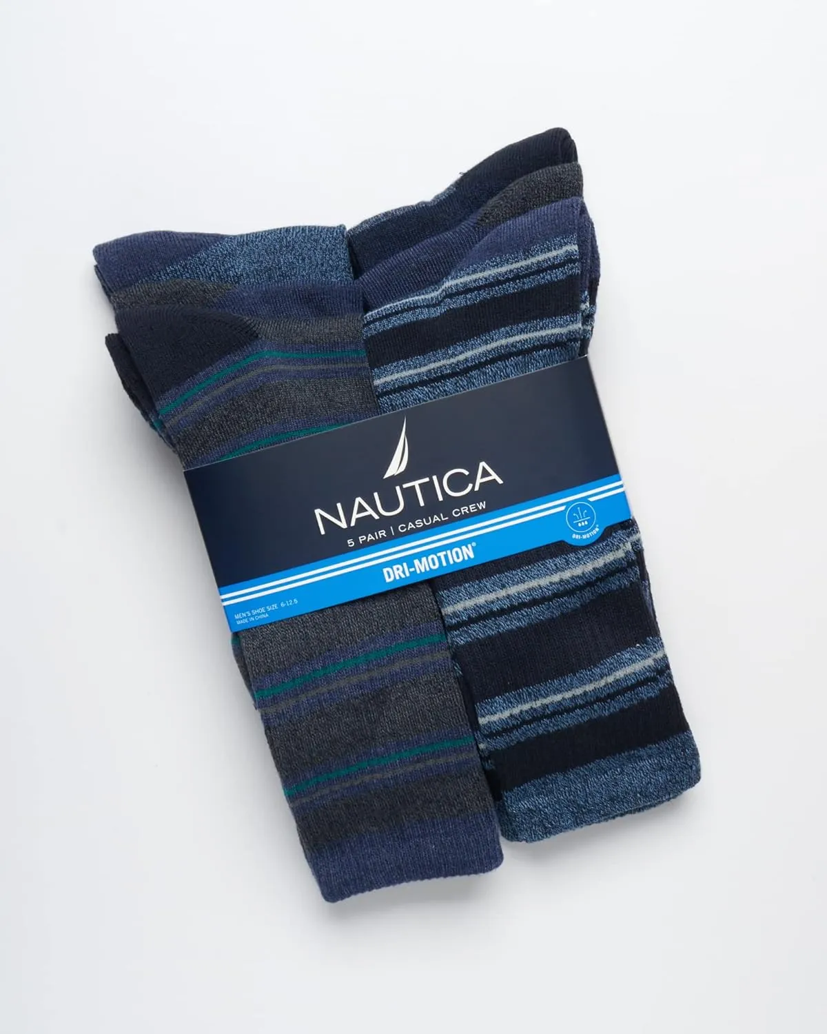 Nautica Mens Crew Socks - 5 Pack Breathable Moisture Wicking Cushioned Athletic Work and Dress Socks for Men (Sizes: 6-12.5)