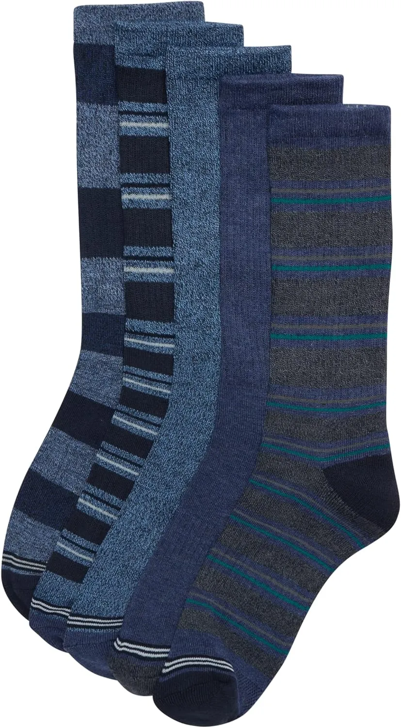 Nautica Mens Crew Socks - 5 Pack Breathable Moisture Wicking Cushioned Athletic Work and Dress Socks for Men (Sizes: 6-12.5)