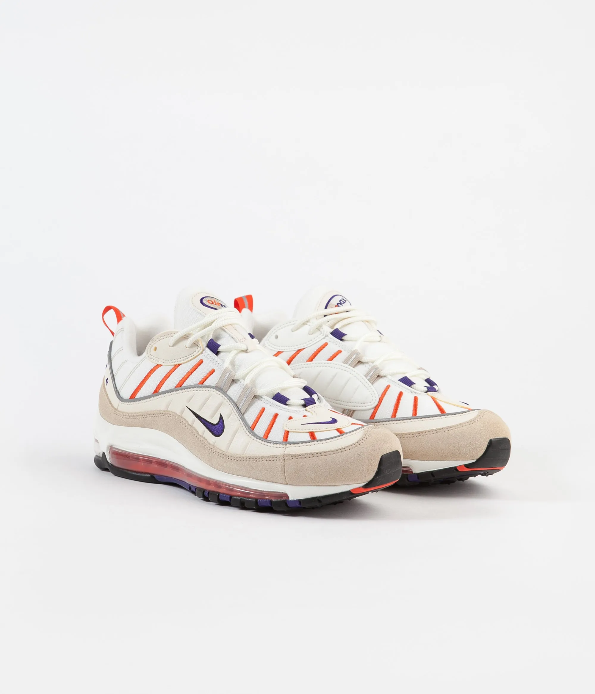 Nike Air Max 98 Shoes - Sail / Court Purple - Light Cream - Desert Ore