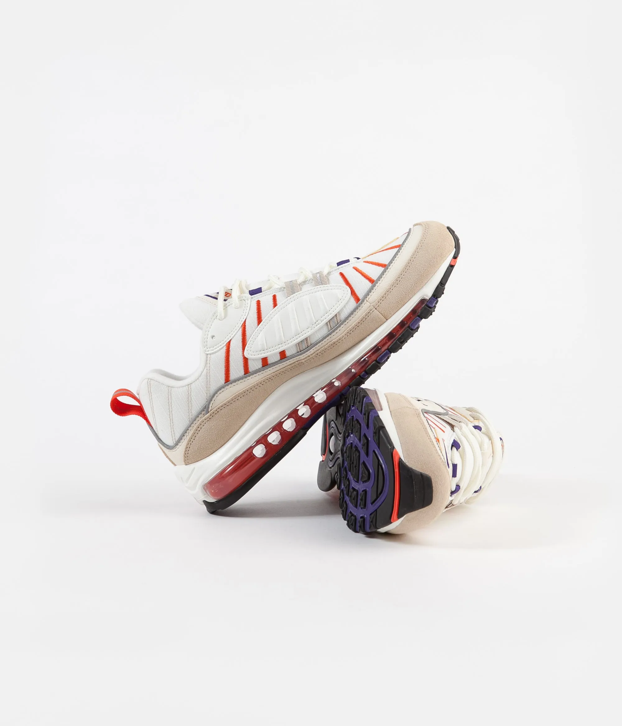 Nike Air Max 98 Shoes - Sail / Court Purple - Light Cream - Desert Ore