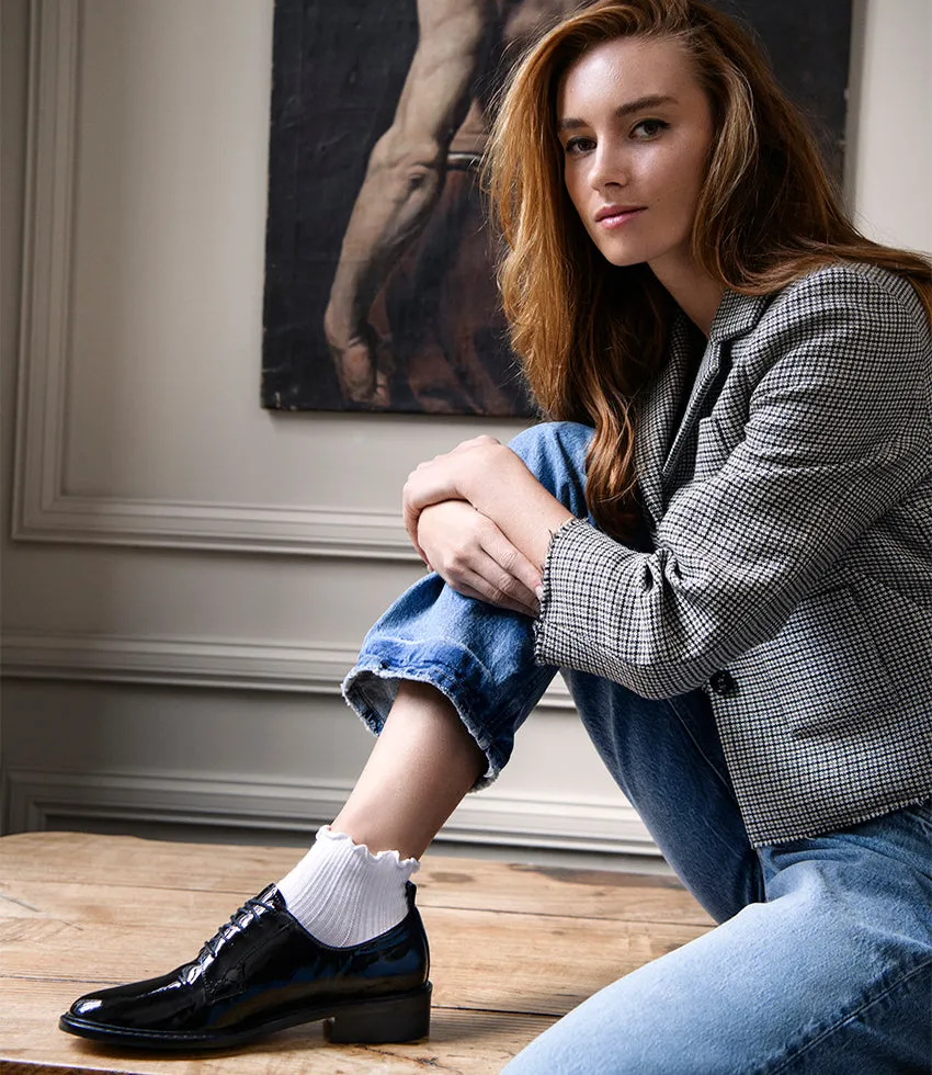 PERCY30 Lace Up in Black Patent