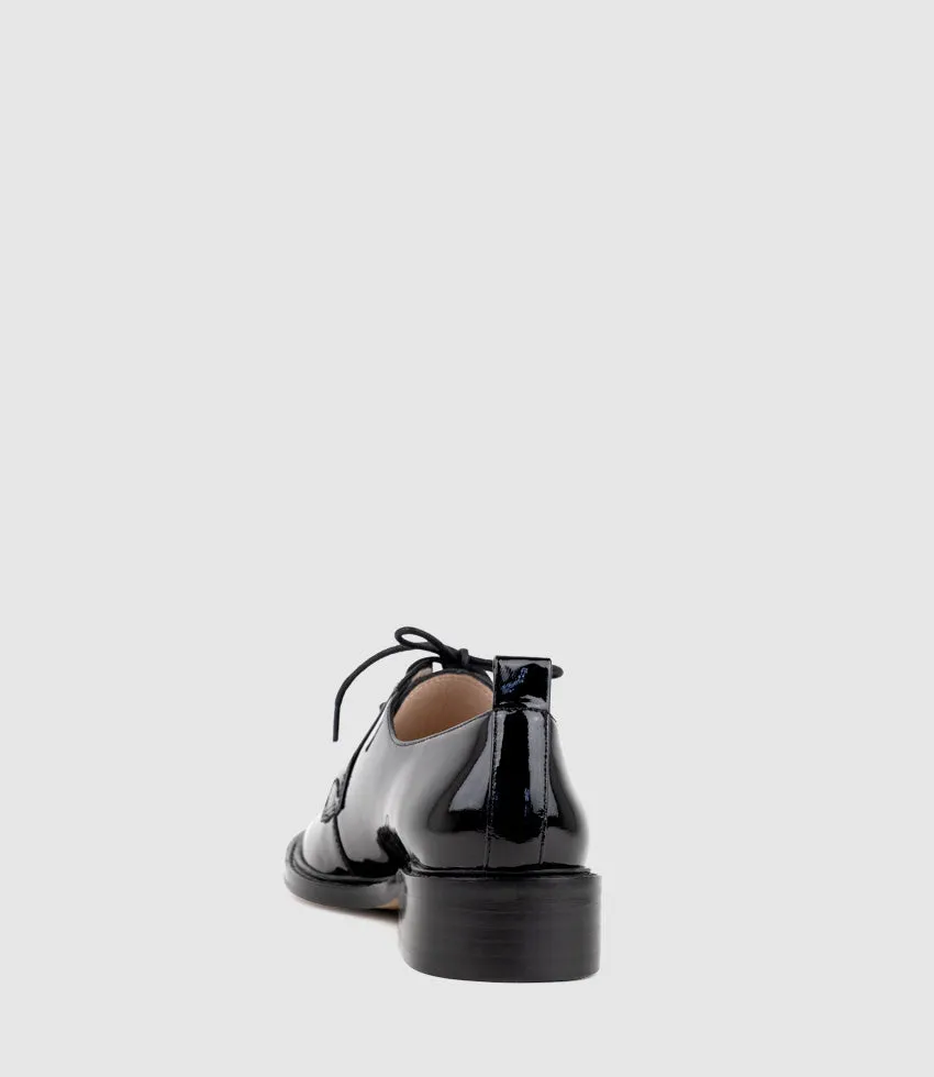 PERCY30 Lace Up in Black Patent