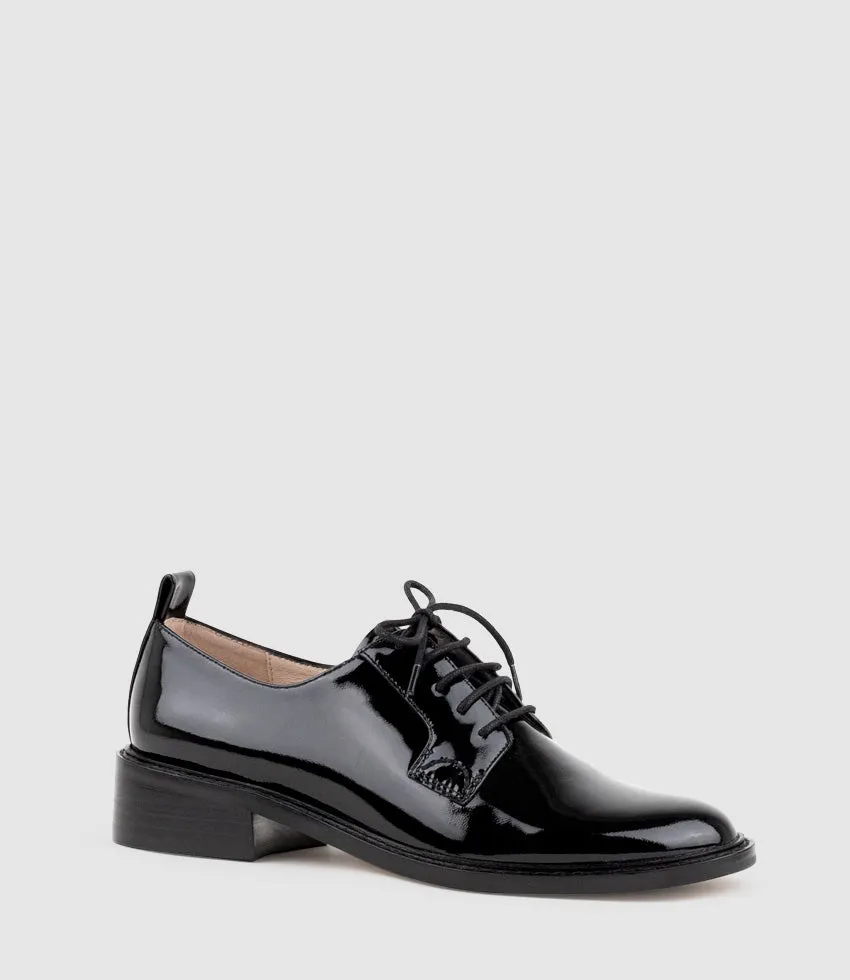 PERCY30 Lace Up in Black Patent