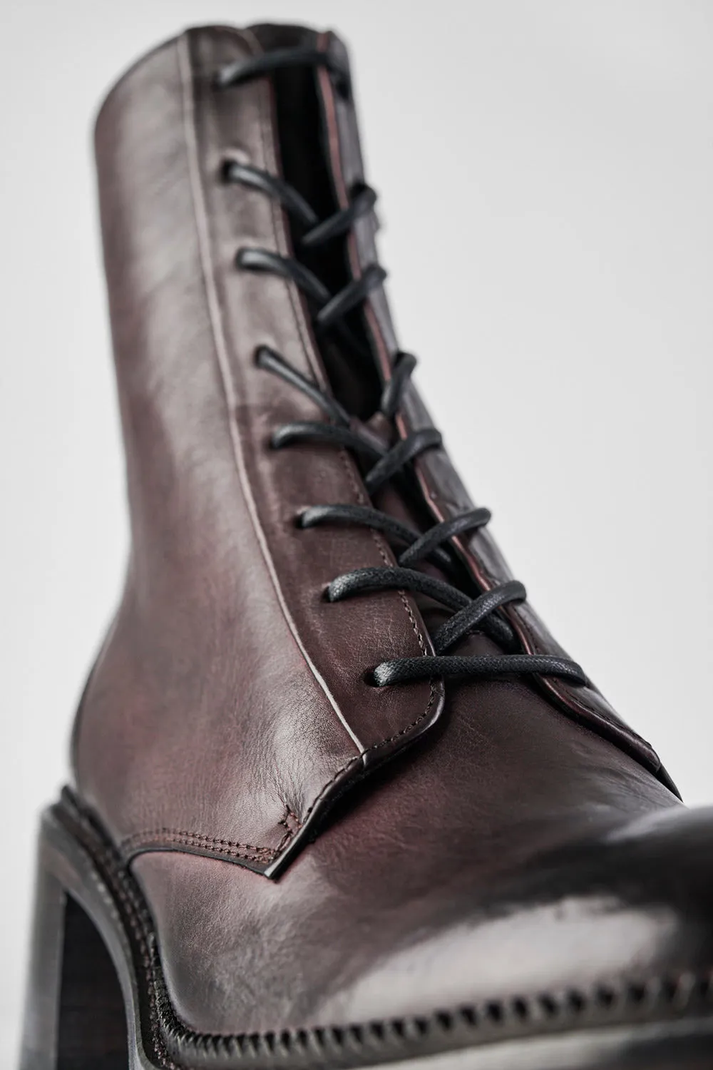 REGENT burnt-mauve lace up boots.