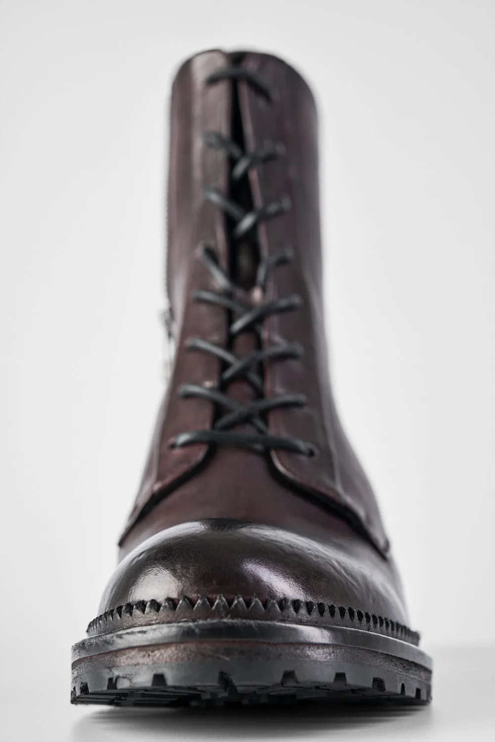 REGENT burnt-mauve lace up boots.