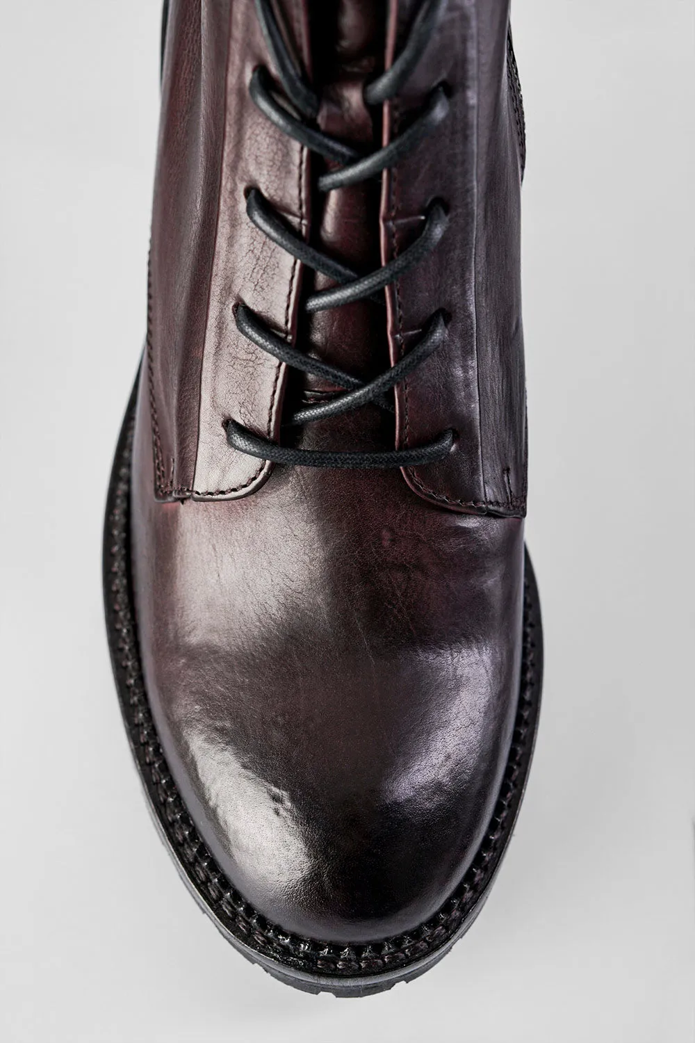 REGENT burnt-mauve lace up boots.