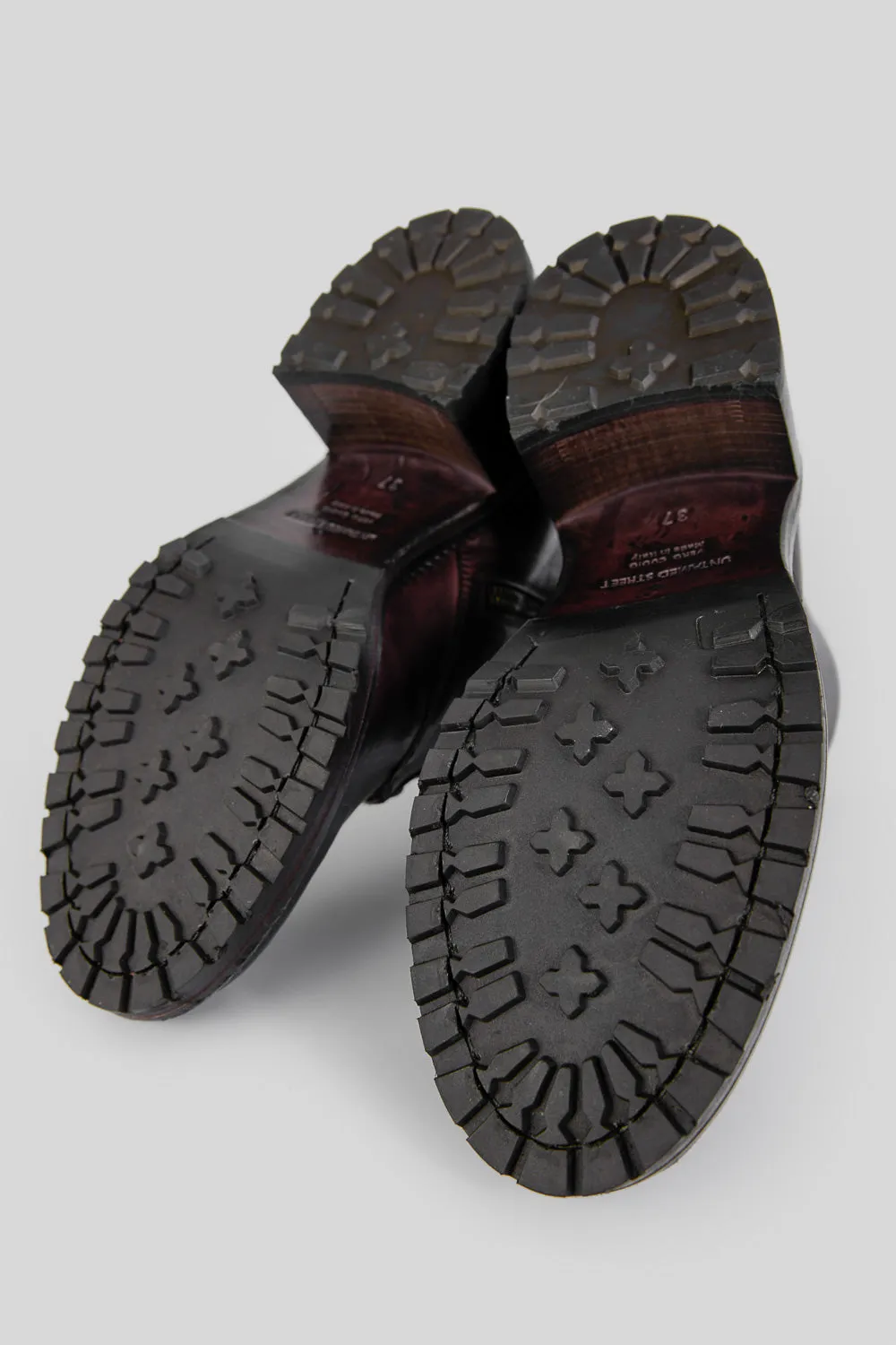 REGENT burnt-mauve lace up boots.