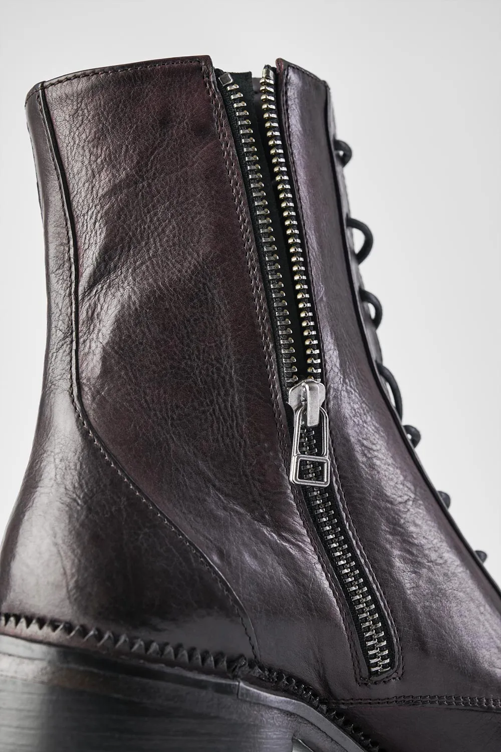 REGENT burnt-mauve lace up boots.