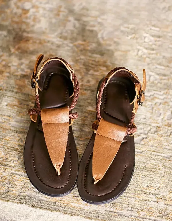 Retro Flat Thong Sandals