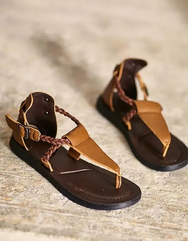 Retro Flat Thong Sandals