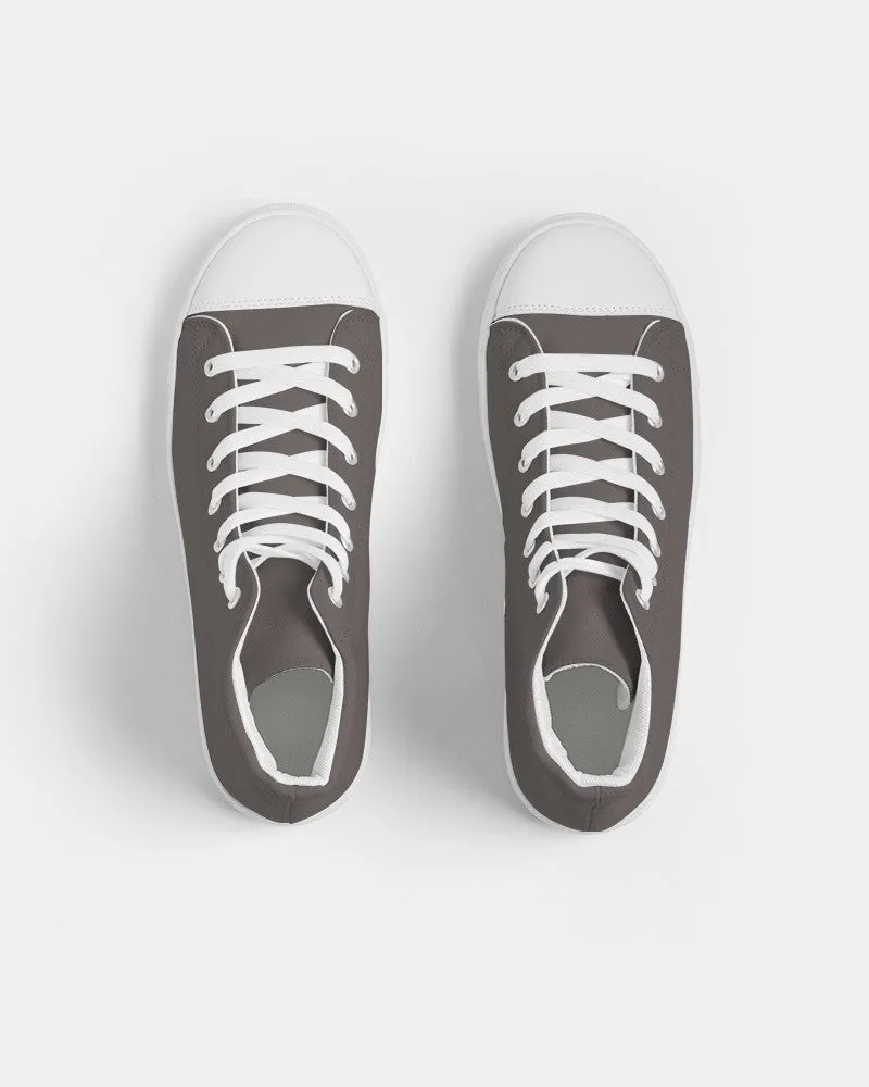 Shaded Pastel Brown High-Top Canvas Sneakers | Women's | C60M60Y60K30