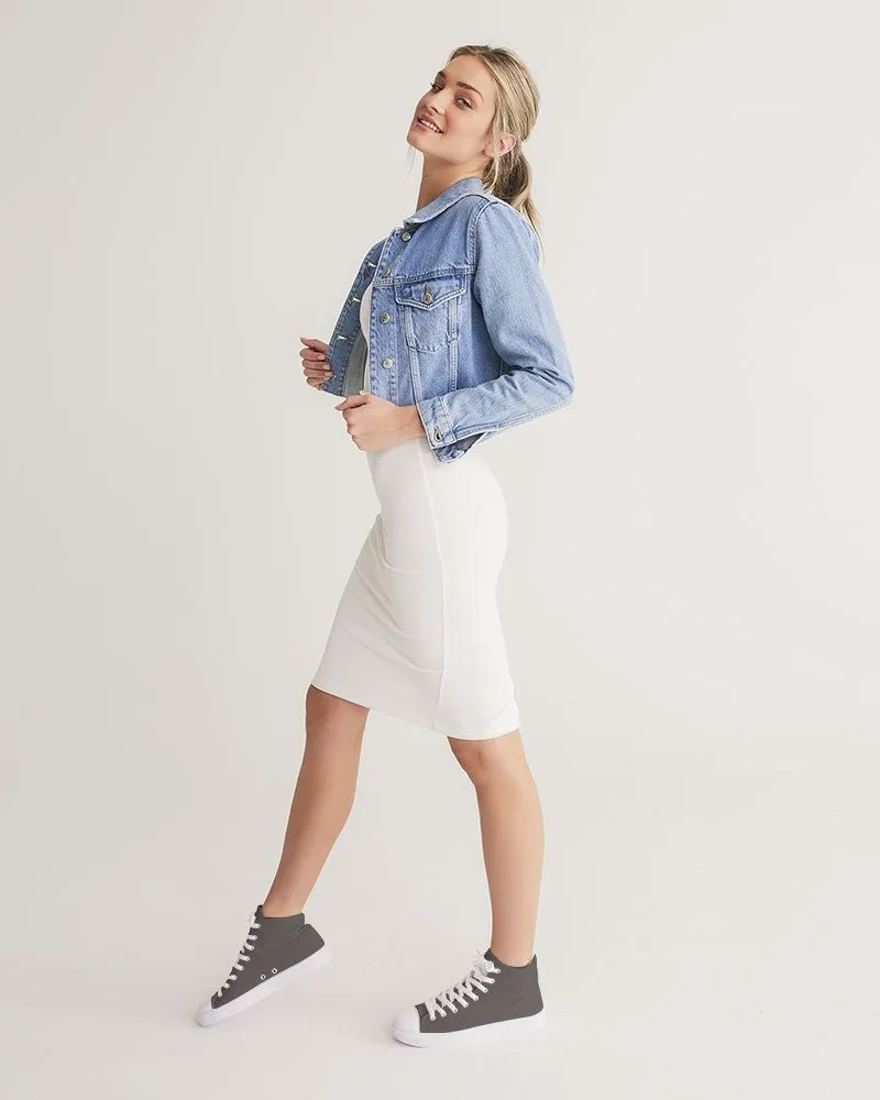 Shaded Pastel Brown High-Top Canvas Sneakers | Women's | C60M60Y60K30