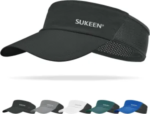 Sukeen Sun Visor Hat for Men Large Head Lightweight Cooling Stretchy Visor Hat for Running, Tennis, Golf, Daily Wear