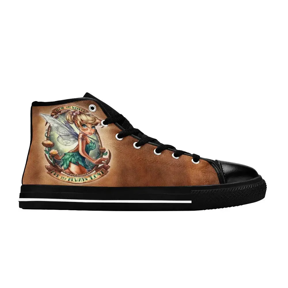 Tinkerbell Tinker Bell Tattoo Sailor Jerry Style Shoes High Top Sneakers for Kids and Adults