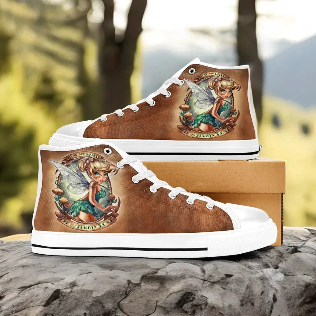 Tinkerbell Tinker Bell Tattoo Sailor Jerry Style Shoes High Top Sneakers for Kids and Adults