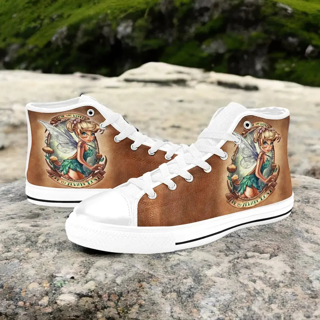 Tinkerbell Tinker Bell Tattoo Sailor Jerry Style Shoes High Top Sneakers for Kids and Adults
