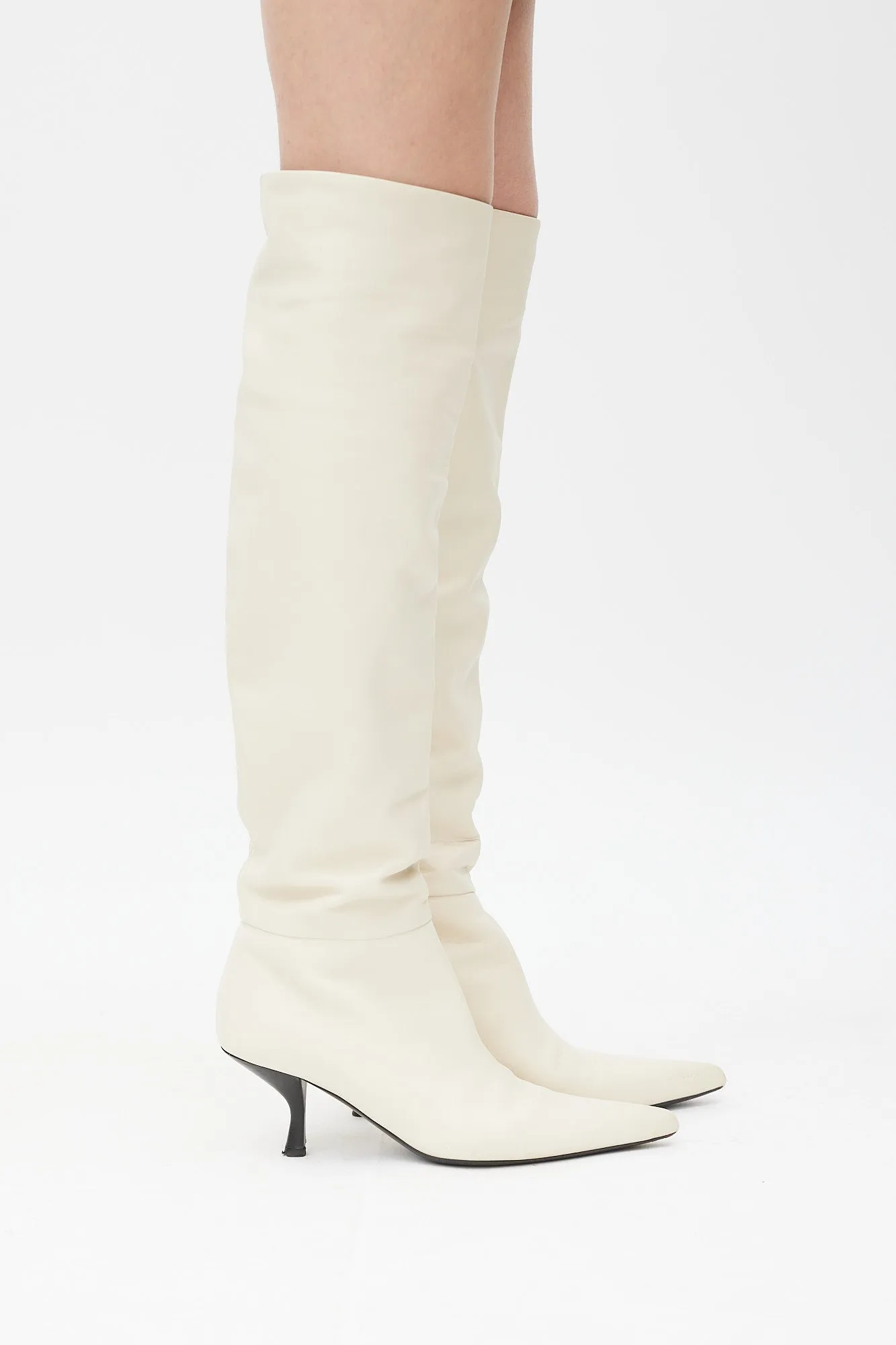 White Leather Bourgeoise Boot