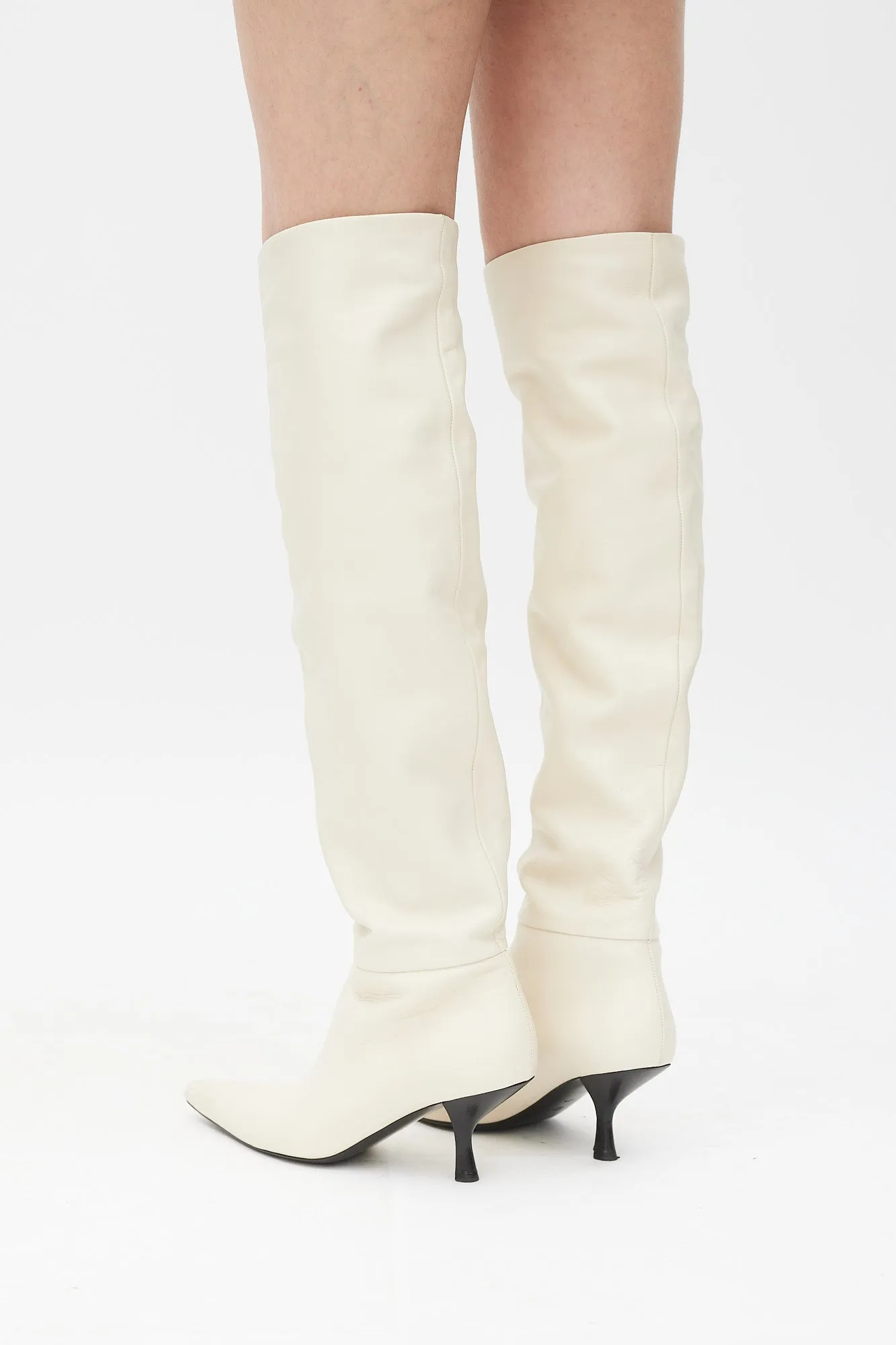 White Leather Bourgeoise Boot