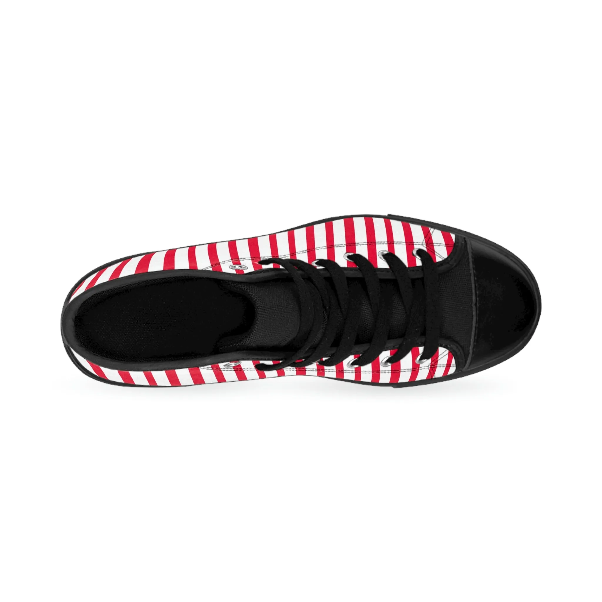 White Red Striped Men's Sneakers, Modern Stripes Men's Designer Tennis Running Shoes (US Size: 6-14)