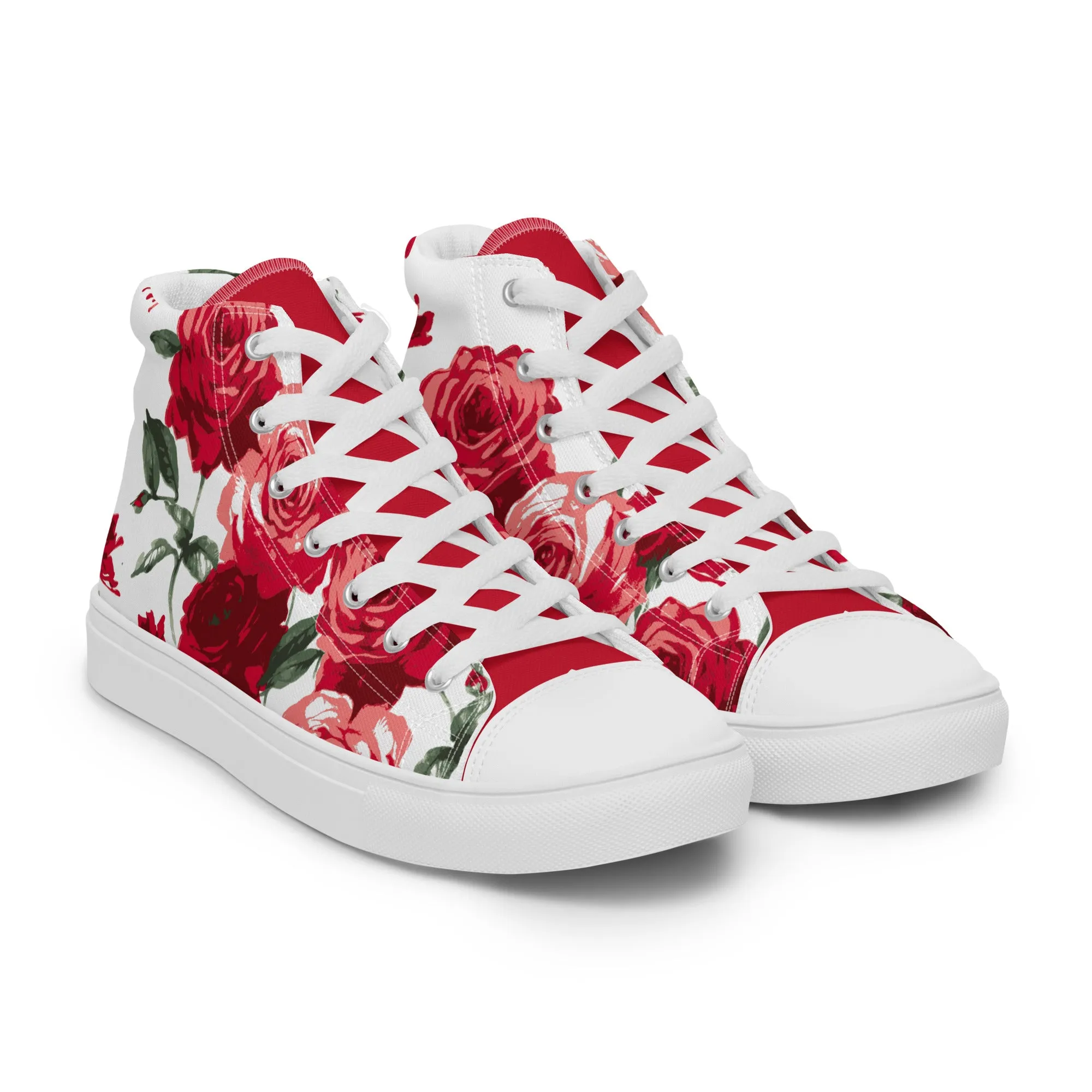 Women's Red Rose High Top Sneakers